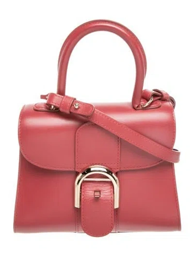 Pre-owned Delvaux Calfskin Brilliant Mini In Red