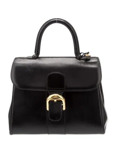 Pre-owned Delvaux Calfskin Brilliant Mm Vintage In Black
