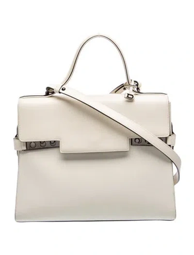 Pre-owned Delvaux Calfskin Tempête Gm In Neutral