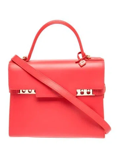 Pre-owned Delvaux Calfskin Tempête Mm In Pink