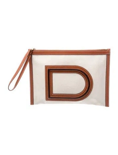 Pre-owned Delvaux Canvas Frame 2022 In Neutral