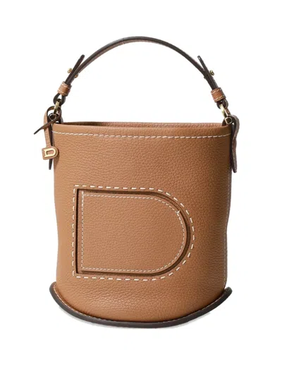 Delvaux D-motif Shoulder Bag In Brown