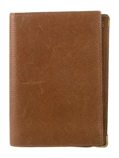 Pre-owned Delvaux Embossed Leather Wallet In Brown