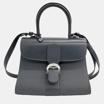 Pre-owned Delvaux Grey Leather Briand Mm Bag