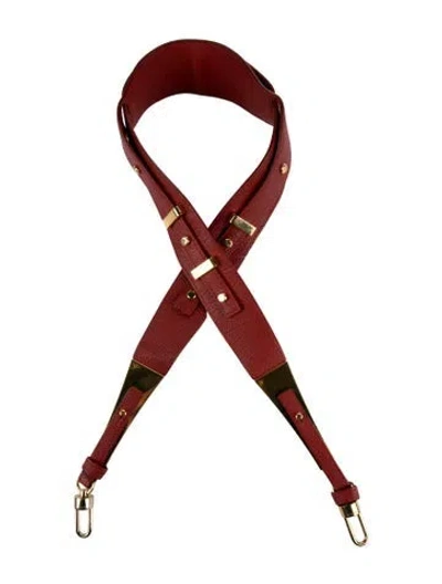 Pre-owned Delvaux Leather Bag Strap In Red