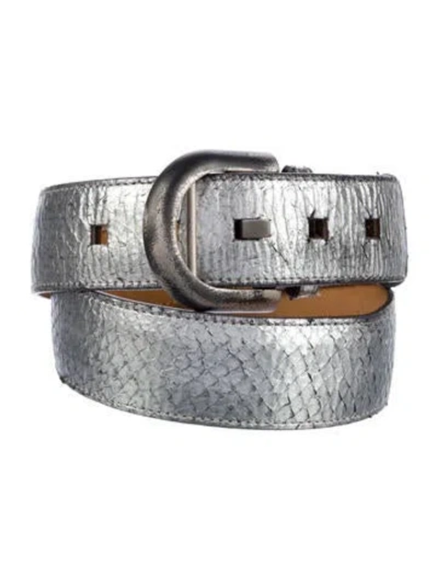Pre-owned Delvaux Leather Belt In Transparent