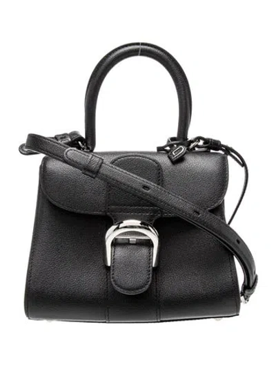 Pre-owned Delvaux Leather Brillant Mini In Black