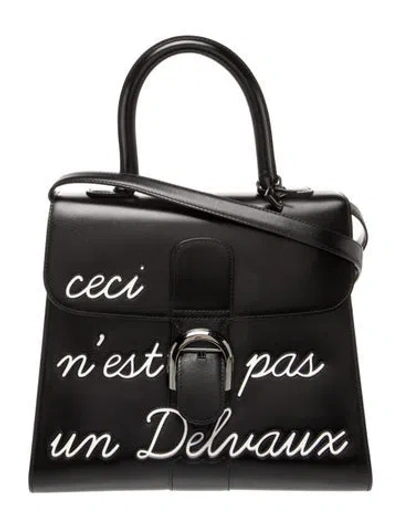 Pre-owned Delvaux Leather Brillant Mm In Black