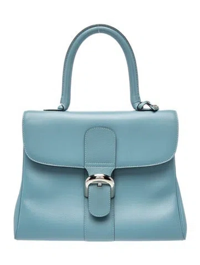 Pre-owned Delvaux Leather Brillant Mm In Blue
