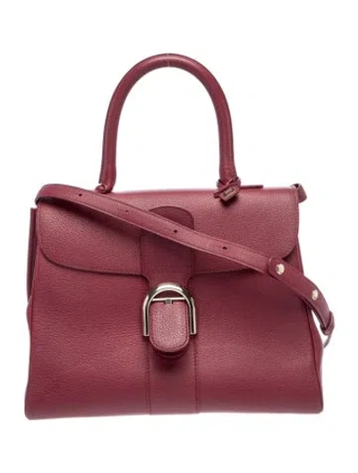 Pre-owned Delvaux Leather Brillant Mm In Burgundy