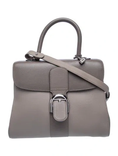 Pre-owned Delvaux Leather Brillant Mm In Neutral