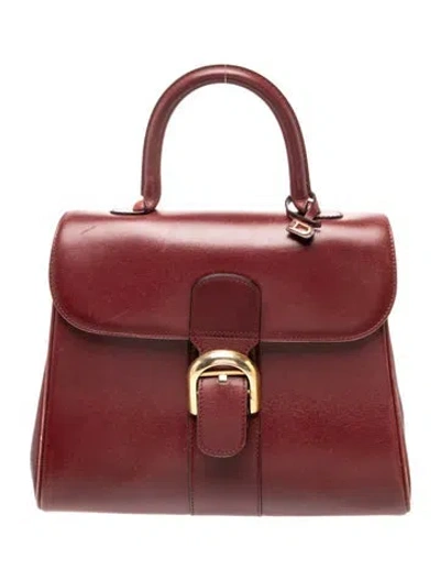 Pre-owned Delvaux Leather Brillant Pm In Burgundy