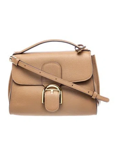 Pre-owned Delvaux Leather Brillant Tempo Small In Neutrals