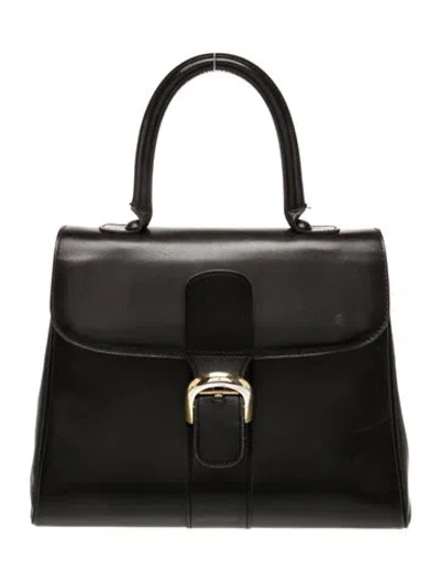 Pre-owned Delvaux Leather Brilliant Mm In Black