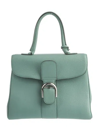 Pre-owned Delvaux Leather Brilliant Mm In Green