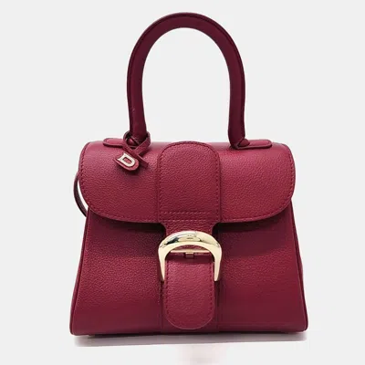 Pre-owned Delvaux Leather Burgundy Briand Mini Box