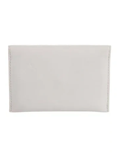 Pre-owned Delvaux Leather Card Holder In Grey