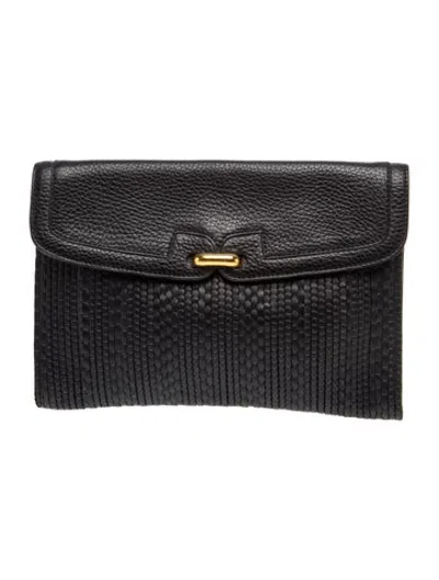 Pre-owned Delvaux Leather Clutch In Black