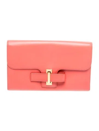 Pre-owned Delvaux Leather Clutch In Pink