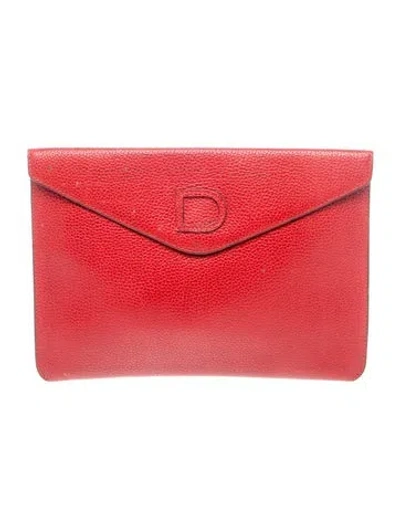 Pre-owned Delvaux Leather Clutch In Red