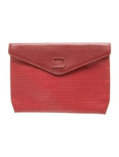 Pre-owned Delvaux Leather Clutch In Red