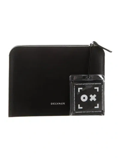 Pre-owned Delvaux Leather Continental Wallet In Black