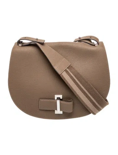 Pre-owned Delvaux Leather Crossbody Bag In Grey