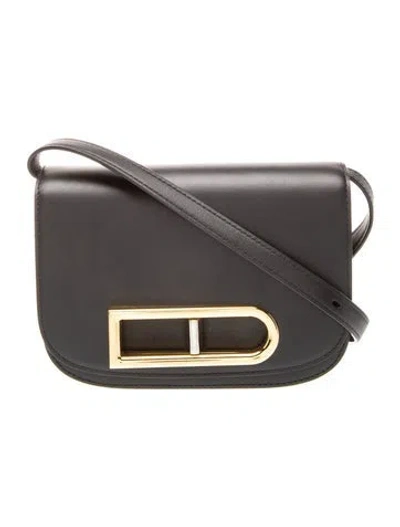 Pre-owned Delvaux Leather Crossbody Bag Small In Black