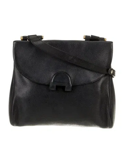 Pre-owned Delvaux Leather Crossbody Bag Vintage In Black