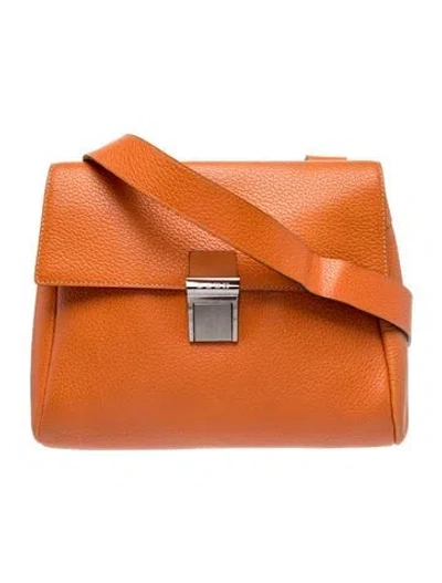 Pre-owned Delvaux Leather Deux De Vintage In Orange