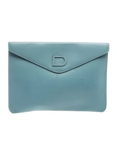 Pre-owned Delvaux Leather Envelope In Blue
