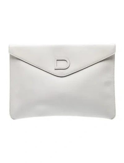 Pre-owned Delvaux Leather Envelope In White