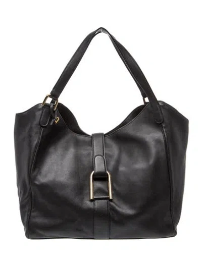 Pre-owned Delvaux Leather Givry Besace Hobo In Black/grey
