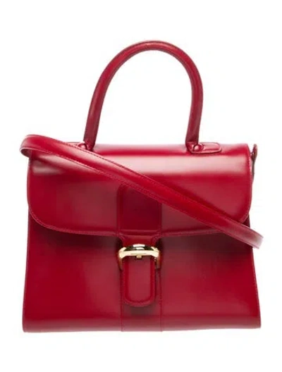 Pre-owned Delvaux Leather Le Diva Brillant Mm In Red