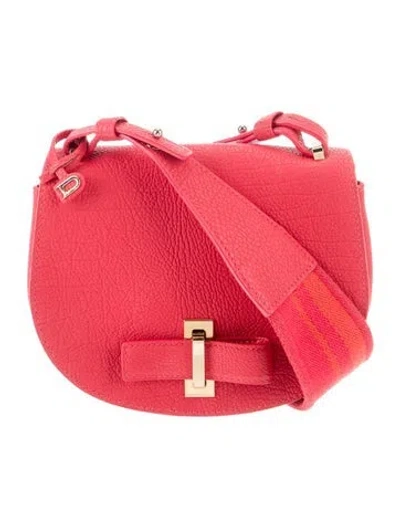 Pre-owned Delvaux Leather Le Mutin Mini Saddle Bag Mini In Red