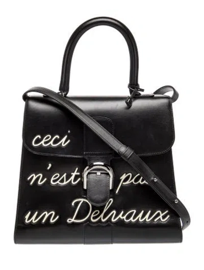 Pre-owned Delvaux Leather L'humour Brillant Mm In Black