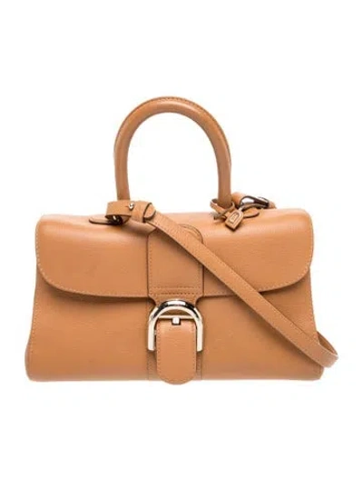Pre-owned Delvaux Leather Mini Brilliant East West In Neutrals