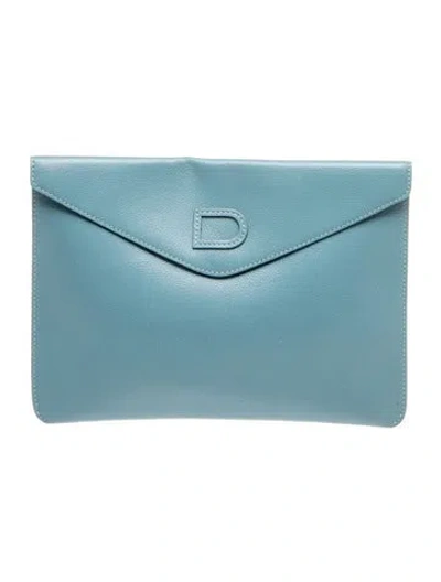 Pre-owned Delvaux Leather Portfolio In Blue