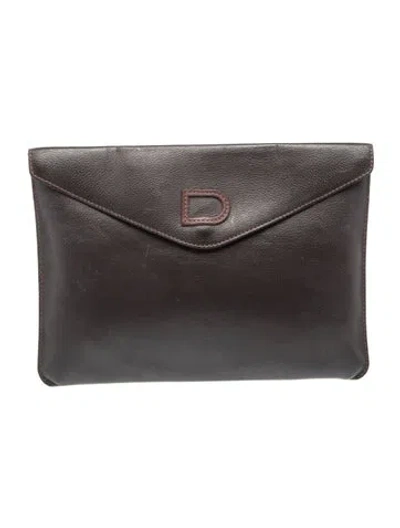 Pre-owned Delvaux Leather Portfolio In Brown