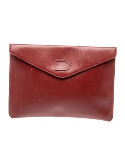 Pre-owned Delvaux Leather Portfolio In Red