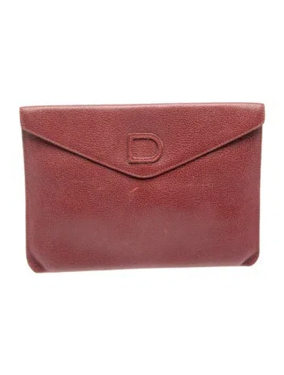 Pre-owned Delvaux Leather Portfolio In Red