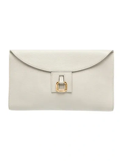 Pre-owned Delvaux Leather Portfolio Vintage In Neutrals