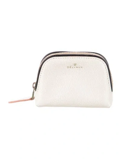 Pre-owned Delvaux Leather Pouch In White