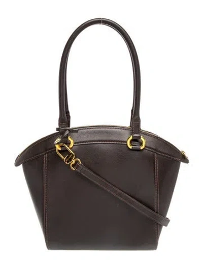 Pre-owned Delvaux Leather Shoulder Bag In Grey
