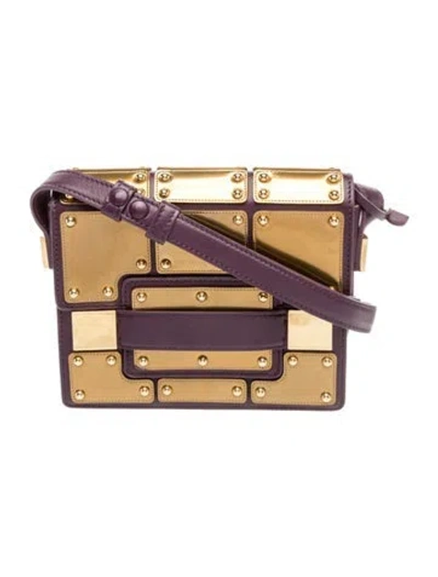 Pre-owned Delvaux Leather Shoulder Bag Mini In Purple