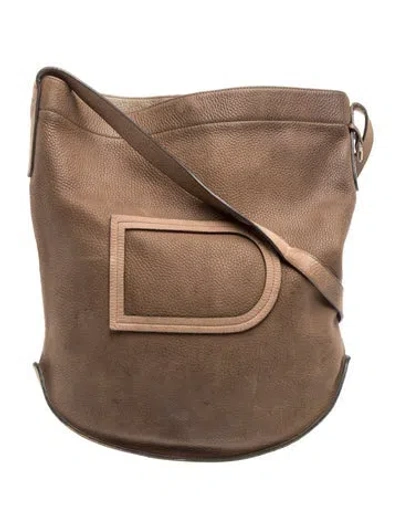 Pre-owned Delvaux Leather Shoulder Bag In Neutrals