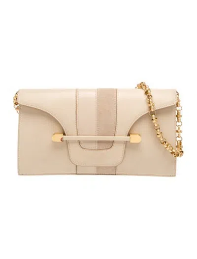 Pre-owned Delvaux Leather Shoulder Bag In Neutrals