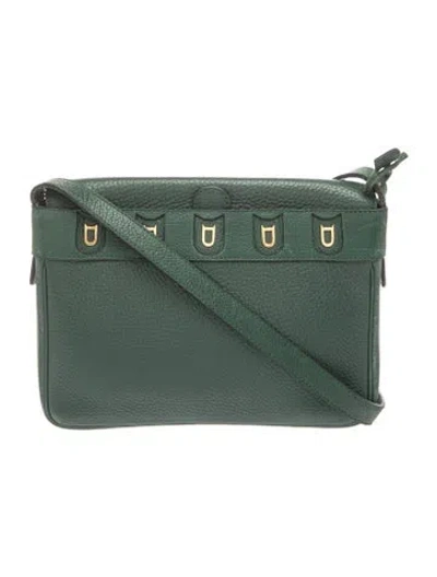 Pre-owned Delvaux Leather Shoulder Bag Vintage In Green