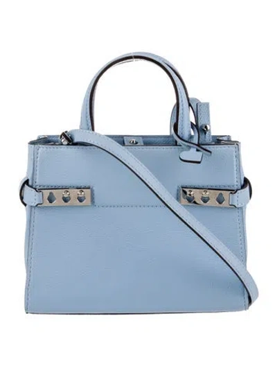 Pre-owned Delvaux Leather Tempête Crush W/ Strap Small In Blue