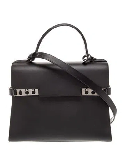 Pre-owned Delvaux Leather Tempête Pm In Black